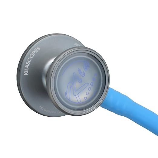 Virtuoso Dual Head Cardiology Stethoscope, Professional Quality, Classic Tube, KS-750 Sky