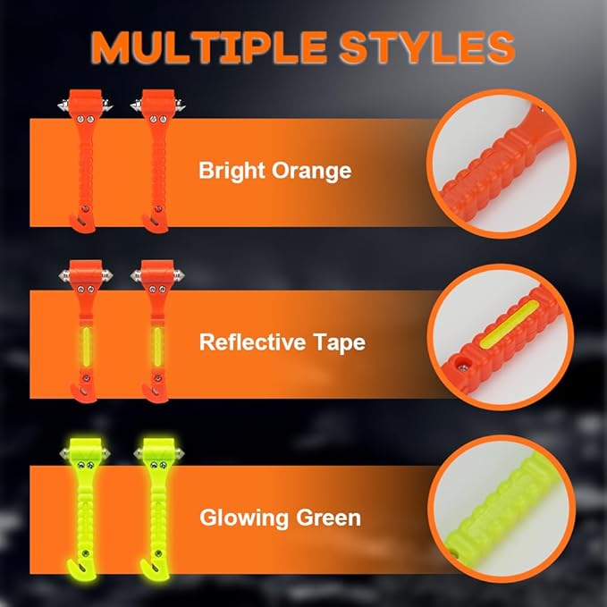 10 PCS Car Safety Hammer Emergency Escape Tool Auto Car Window Glass Hammer Breaker and Seat Belt Cutter Escape 2-in-1 for Family Rescue & Auto Emergency Escape Tools