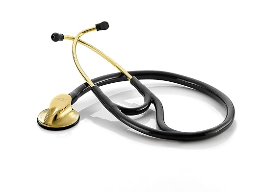 ADC Adscope 600 Platinum Series Cardiology Stethoscope with Tunable AFD Technology, 27" Length, Titanium-Gold Plated Finish