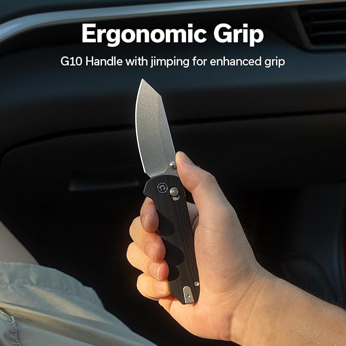 CIVIVI Yonder Folding Pocket Knife for EDC, Crossbar Lock Knife with 2.88" 14C28N Blade G10 Handle, Lightweight Knife Gifts for Men Women Camping Hiking, Designed by Zac Whitmore C23073-1