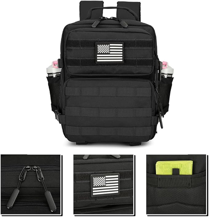 9L Mini Tactical Backpack for Men and Women, Tactical Backpack Small for Hiking, Small Tactical Bag(Black)