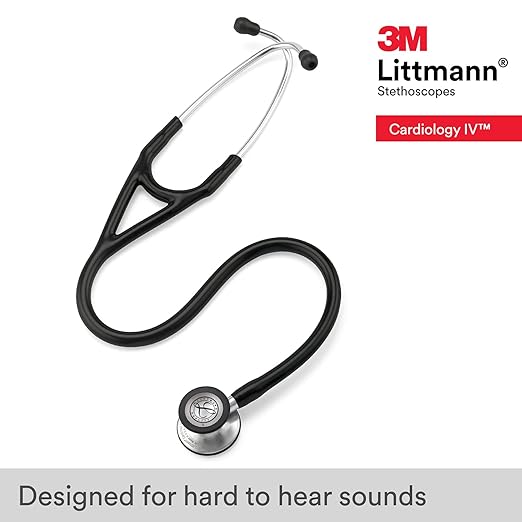 3M Littmann Cardiology IV Diagnostic Stethoscope, 6152, More Than 2X as Loud, Weighs Less, Stainless Steel Chestpiece, 27" Black Tube