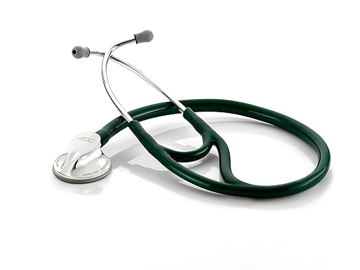 ADC 600DG Adscope Model 600 Platinum Series Cardiology Stethoscope with Tunable AFD Technology, Dark Green