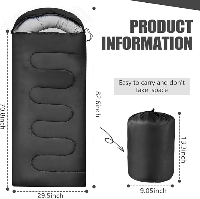 Camping Sleeping Bags for Adults Kids Waterproof Lightweight Sleeping Bag for Cold Weather or Warm Backpacking Hiking Mountaineering Indoor Outdoor Use