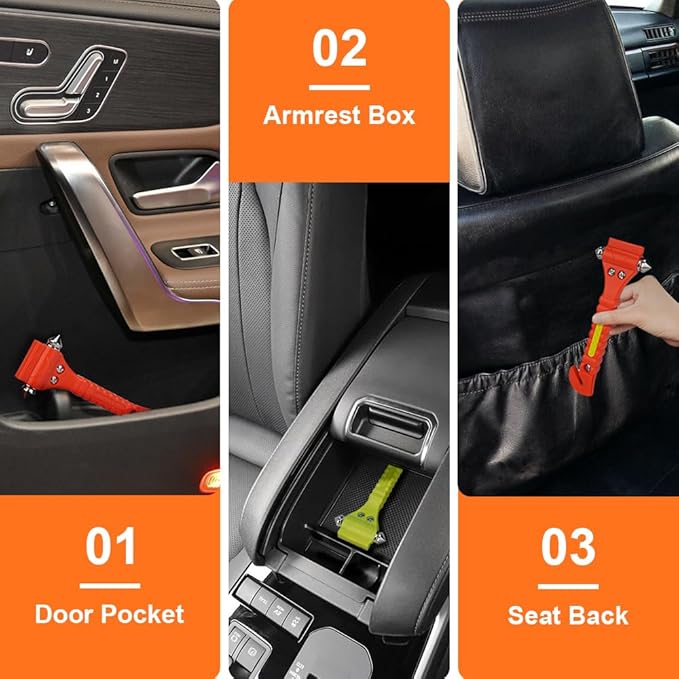 20 PCS Car Safety Hammer Emergency Escape Tool Auto Car Window Glass Hammer Breaker and Seat Belt Cutter Escape 2-in-1 for Family Rescue & Auto Emergency Escape Tools