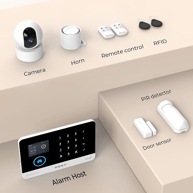 Wireless Home Security System - with Camera, Remote Controls,Window Door Sensor - No Contract - Compatible with Alexa and Google Assistant