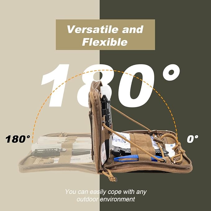 TSPRO Ultra Tactical Molle Admin Pouch Utility EDC Pouch Tool Organizer Clam-Shell Molle Pouches for Tools and Medical Suppliers Organization