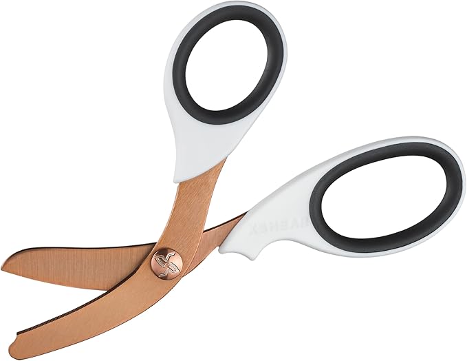 xShear® 7.5” Extreme Duty Trauma Shears - The perfect scissors for the Paramedic, EMT, Nurse or any Emergency Healthcare Provider (White & Rose Gold)