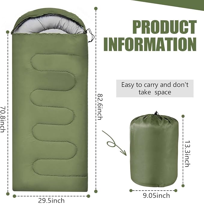 Camping Sleeping Bags for Adults Kids Waterproof Lightweight Sleeping Bag for Cold Weather or Warm Backpacking Hiking Mountaineering Indoor Outdoor Use