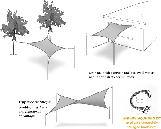 10' x 13' Sun Shade Sail, Rectangle Waterproof Canopy Awning UV Block Sunshade for Outdoor Patio Garden Terrace Backyard Pergola Sunscreen (Terracotta) (Customization Acceptable)