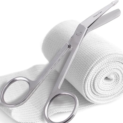 Utopia Care Bandage Scissors, 5.5 Inch Stainless Steel Shears for First Aid and Professional Use – Silver