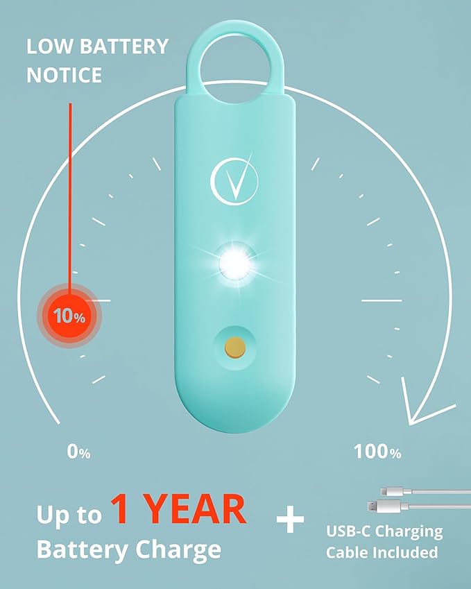 Vantamo Personal Alarm for Self Defense with Low Battery Notice, Strobe Light & Extra Loud 130 dB Double Speakers Safety Keychain Set for Women, Rechargeable Panic Button for Womens Self Defense