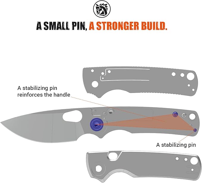 Vosteed Porcupine EDC Knife, Folding Pocket knife for Men & Women, 2.99 Inch 14C28N Steel Wider Blade, Thumb hole, G10 Handle Top Liner Lock Knives for Camping Outdoor - A2606