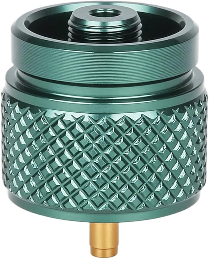 Camping Stove Adapter Propane to Butane Adapter Gas Converter 16 oz Propane Tank Input EN417 Valve Output Camp Fuel Refill Adapter for Backpacking & Hiking(Ink Green)