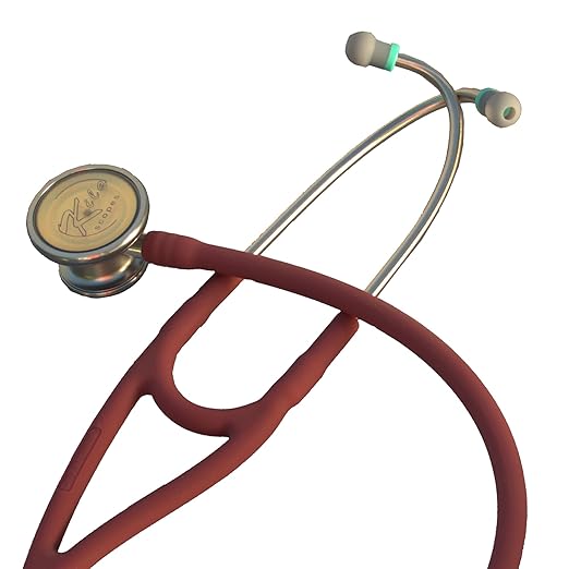 Virtuoso Dual Head Cardiology Stethoscope, Professional Quality, Long Tube, KS-751 Burgundy