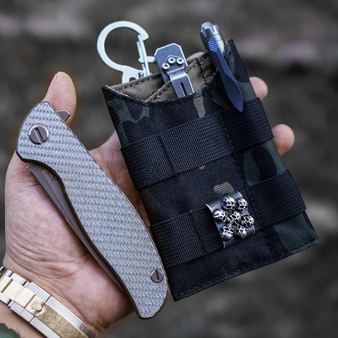 VIPERADE VE9 EDC Pocket Organizer Tool Pouch, Multitool Sheath with Patch Area for DIY, EDC Pocket Pouch with 3 Slip Pockets for Men Outdoor Activity Daily Carry