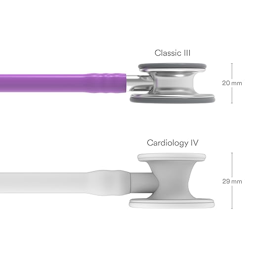 3M Littmann Classic III Monitoring Stethoscope, 5832, More Than 2X as Loud, Weighs Less, Stainless Steel Chestpiece, 27" Lavender Tube