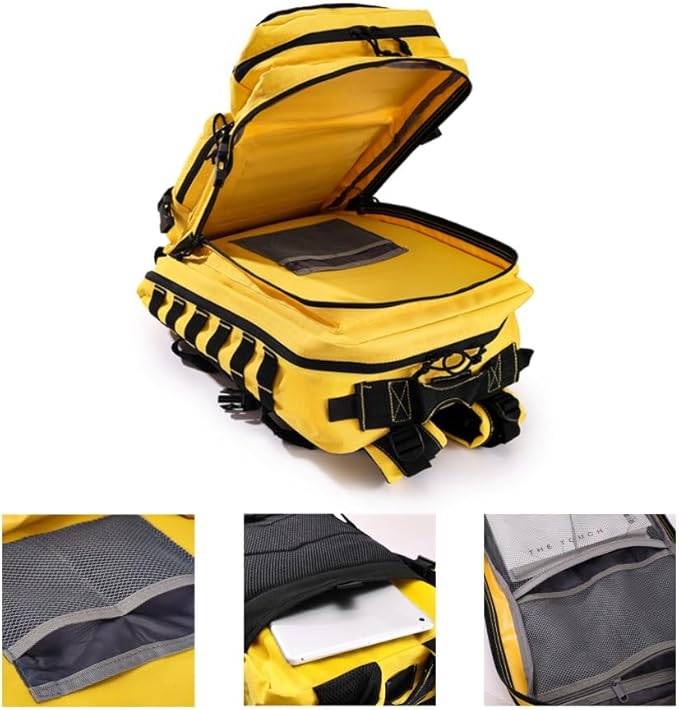 45L Military Tactical Backpack for Men & Women Bug Out Bag Assault pack Molle Daypack Hiking Trekking Rucksack(Yellow)
