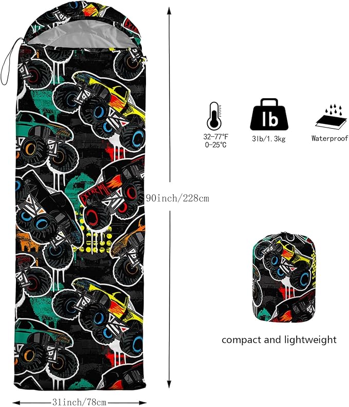 QOOMO Camping Sleeping Bags,3 Season Warm & Cool Weather,Lightweight,Waterproof Sleeping Bags for Adults & Kids,Traveling,and Outdoors,Camping Gear Equipment