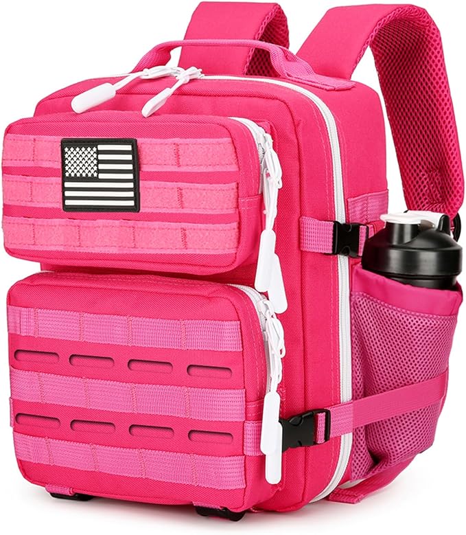 9L Mini Tactical Backpack 9L Assault Pack 9L Tactical Backpack Hiking Fitness Backpack(Rose Red)