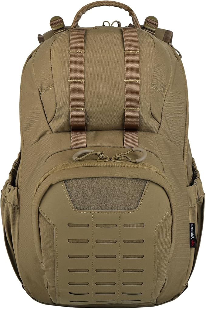 vAv YAKEDA 500D NylonTactical Military Backpack for Men,Fit 12.6-15.6 inches Laptop, Daily Bag for Hiking,hunting,running (Tan)