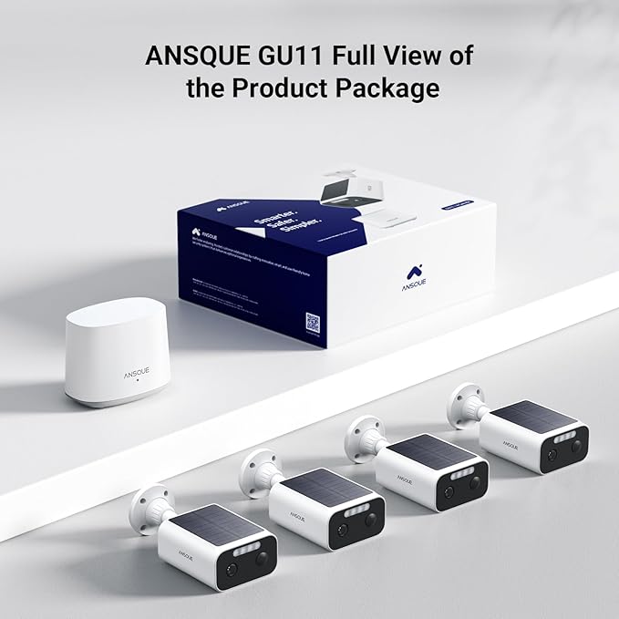 2K Security Cameras Wireless Outdoor, 4-Cam-Kit, Home Security Camera System with Solar Powered, 365-Day Battery Life, No Subscription Fee, Easy to Install, Color Night Vision, Local Storage