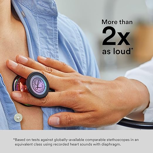 3M Littmann Cardiology IV Diagnostic Stethoscope, 6177, More Than 2X as Loud, Weighs Less, Stainless Steel Mirror-Finish Chestpiece and Stem, 27" Black Tube