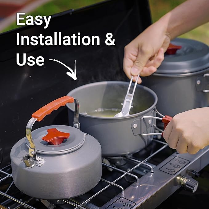 Camping Stove, 3 Burner Propane Portable Camp Stove with Regulator, Push-Button Instant Ignition, Portable Camp Grill, Adjustable Burners for Car Camping Outdoor Cooking (BLACK-19800 BTUs)