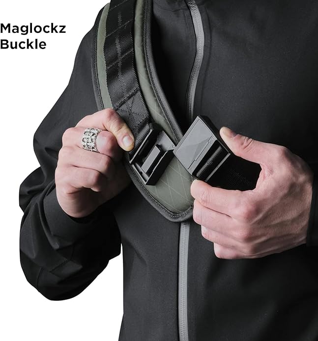 ALPAKA Bravo Sling Max, 8L RFID-Blocking Sling Laptop Bag for Men with Maglockz Buckle, Lockable Zips & External USB Port