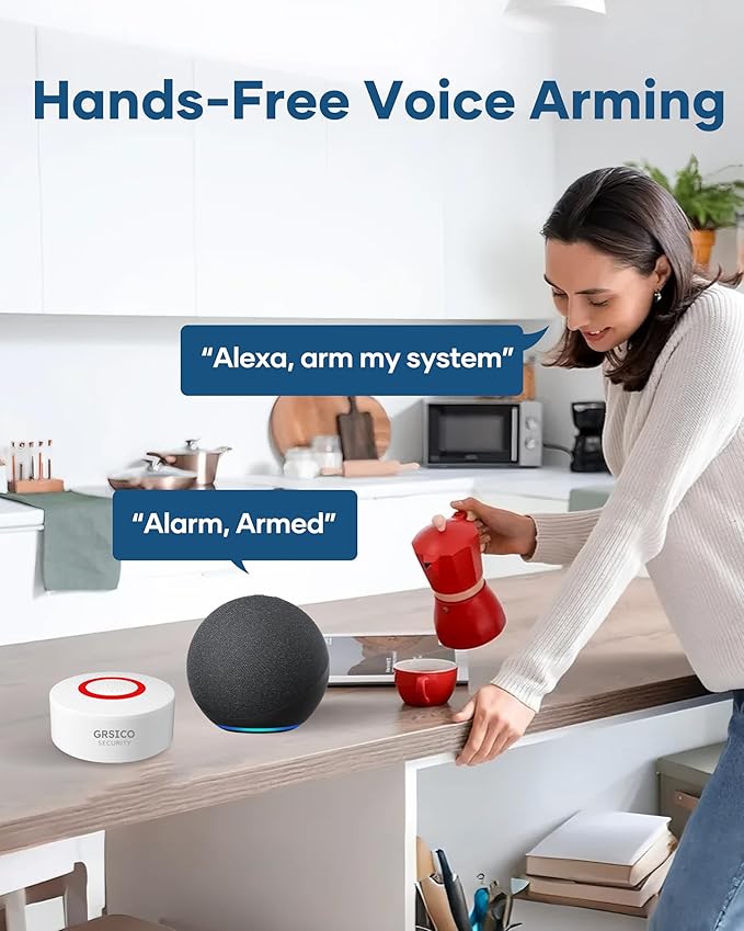 Wireless Home Alarm System 15-Piece Kit, WiFi Alarm System for Home Security with Phone APP Alert (Alarm Siren, Keypad, Remote, Motion, and Door Sensors) for Home, Apartment, Work with Alexa