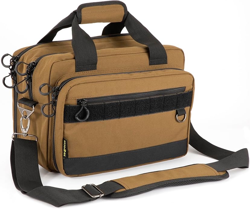 Range Bag Pistol Handgun Bag Gun Carrying Case for Handguns and Ammo with Lockable Zippers