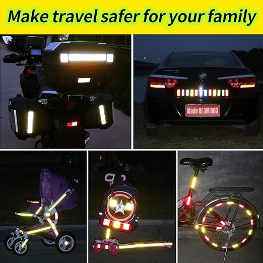 20 Pcs Super Reflection Reflective Stickers Made of 3M DG3, Safety Reflective Tape for Car Bike Mailbox Helmet, White Reflective Tape Outdoor Waterproof 3.15" X 1.18"