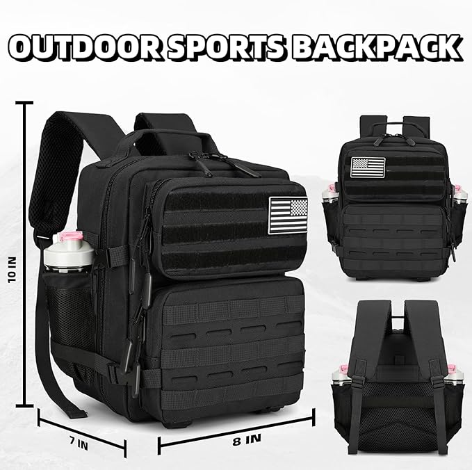 9L Mini Tactical Backpack 9L Assault Pack 9L Tactical Backpack Hiking Fitness Backpack(Black)