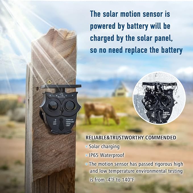 1/2 Mile Long Range Solar Wireless Driveway Alarm System IP65 Weatherproof Outdoor Motion Detectors&Sensor 120dB Siren Sound Light Security Alert System Monitor&Protect Outdoor/Indoor Property(1R3S)