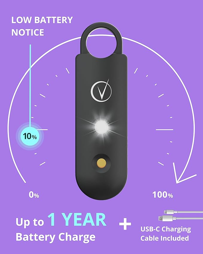 Vantamo Personal Alarm for Self Defense with Low Battery Notice, Strobe Light & Extra Loud 130 dB Double Speakers Safety Keychain Set for Women, Rechargeable Panic Button for Womens Self Defense