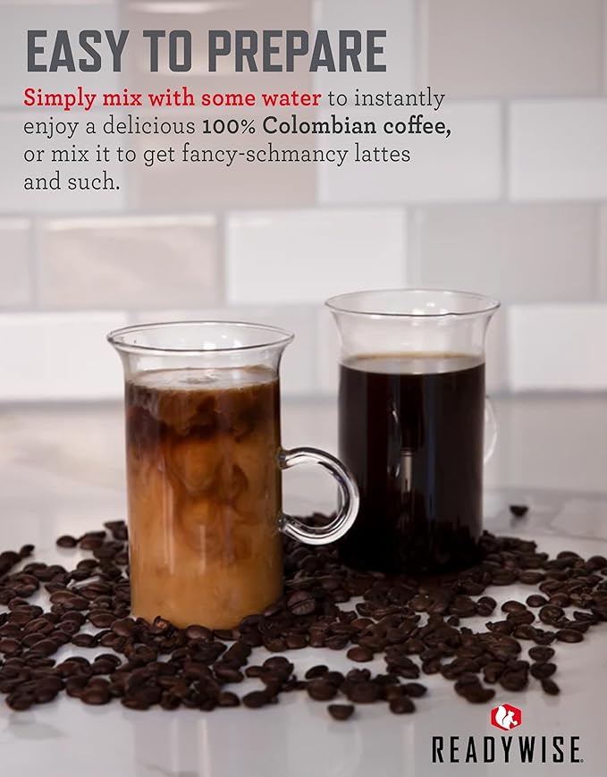 ReadyWise Emergency Food Supply - 360 Servings Freeze Dried Coffee Bucket, Survival Food, Instant Coffee Packets for Backpacking, Camping Essentials & Prepping Supplies, up to 15 Year Shelf Life