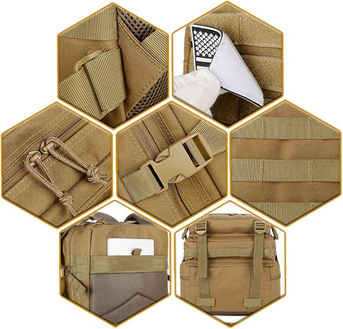QT&QY 45L Military Tactical Backpacks Molle Army Assault Pack 3 Day Bug Out Bag Hiking Treeking Rucksack…
