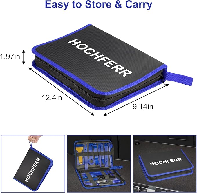 250 PCS Trim Removal Tool Kit Automotive Tools Auto Removal Set for Car Panel Dashboard Radio Puller Tool Plastic Pry Tools Clip Pliers/Fastener Pry Tool with Storage Bag (Blue)