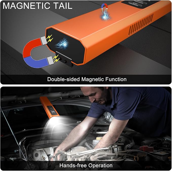 5 in 1 PRO EDC Flashlight Flat with Green Beam, UV Light, 800LM White Light LED Combo, Portable Pocket Flash Lights with Magnet for Outdoors Emergency and Work(Orange)
