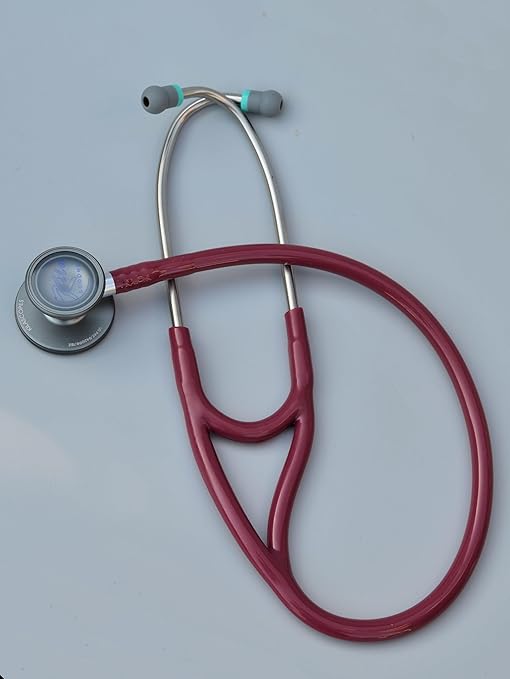 Virtuoso Dual Head Cardiology Stethoscope, Professional Quality, Classic Tube, KS-750 Burgundy