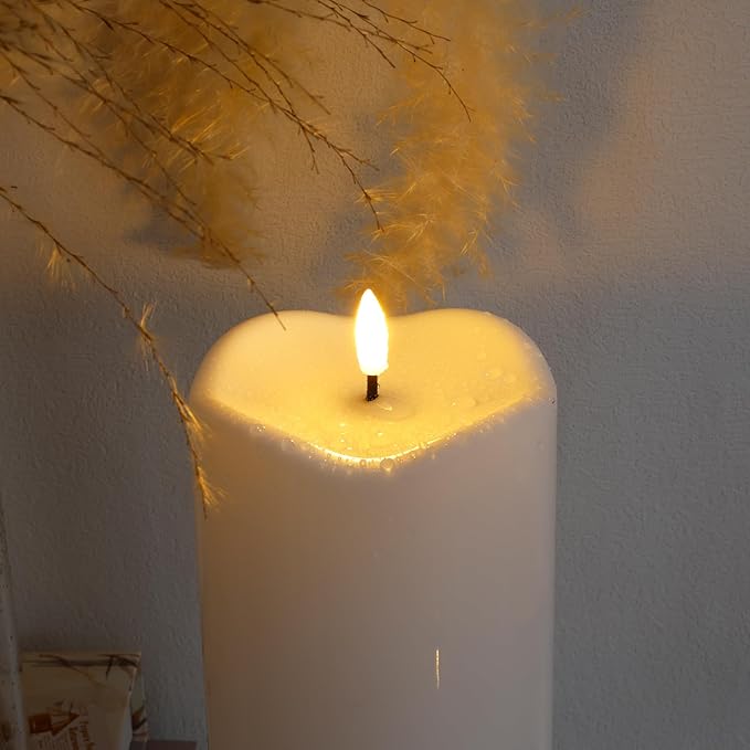 4" x14" Outdoor Candles with Timer Waterproof Large Flickering Flameless Candles with Remote Tall White Pillar Candles for Indoor Outdoor Use, 1Pack