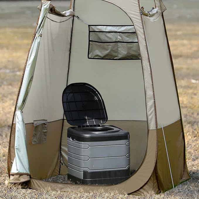 TRIPTIPS Updated Portable Potty for Camping Extra Large Folding Travel Toilet Camping Toilet Portable Toilet for Adults Car Toilet Camp Toilet Outdoor Toilet for Boat/Hiking/Long Trips/Beach