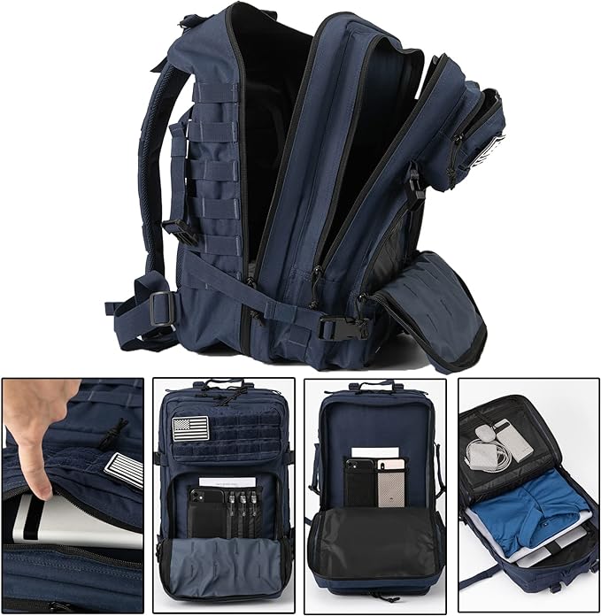 QT&QY 45L Military Tactical Backpacks Molle Army Assault Pack 3 Day Bug Out Bag Hiking Treeking Rucksack…