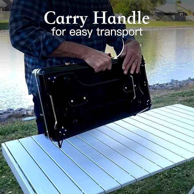 Camping Stove, 2 Burners Portable Propane camp Stove with Regulator, Integrated Igniter & Stainless Steel Drip Tray & Built-in Handle & Foldable Legs for Outdoor Cooking and Travel-20000 BTU