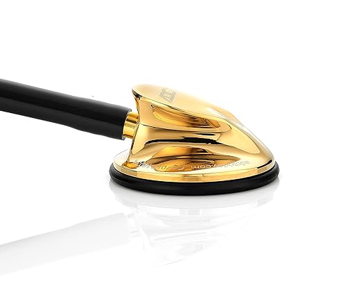ADC Adscope 600 Platinum Series Cardiology Stethoscope with Tunable AFD Technology, 27" Length, Titanium-Gold Plated Finish