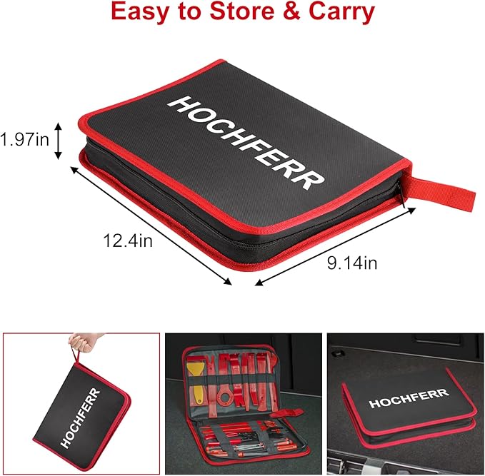 330 PCS Trim Removal Tool Kit Automotive Tools Auto Removal Set for Car Panel Dashboard Radio Puller Tool Plastic Pry Tools Clip Pliers/Fastener Pry Tool with Storage Bag (red)