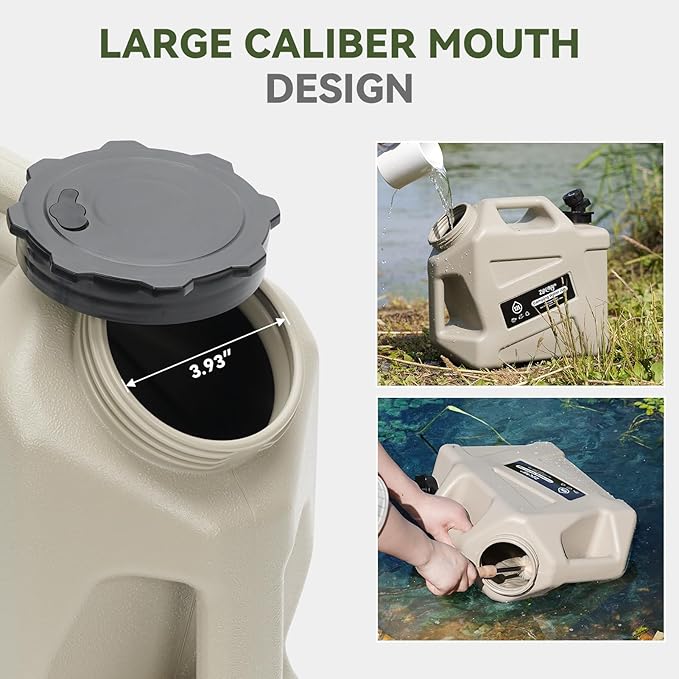 ZORMY 3.2 Gallon Camping Water Container with Spigot, Camping Water Jug, Portable Water Storage Container, BPA Free Large Emergency Water Storage for Camp, Vehicle, Car, Outdoor Hiking, Picnic