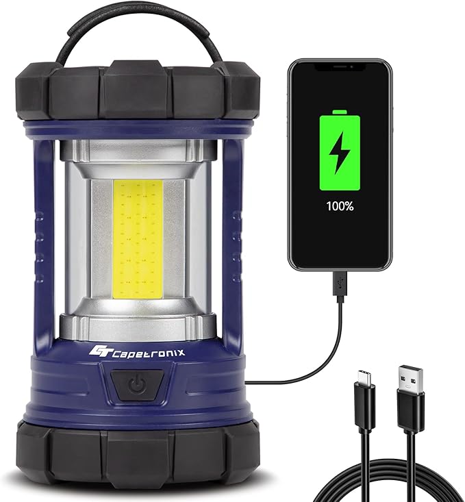 Camping Lantern, 3200LM LED Lanterns for Power Outages, 4600mAh Phone Charger & Rechargeable Lantern, 5 Light Modes Camping Lights & Lanterns for Hurricane/Emergency, CT CAPETRONIX Camping Accessories