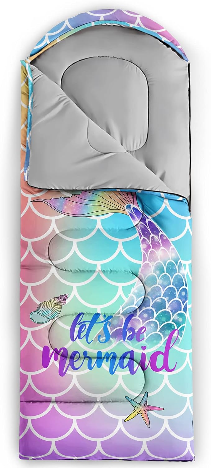 QOOMO Camping Sleeping Bags,3 Season Warm & Cool Weather,Lightweight,Waterproof Sleeping Bags for Adults & Kids,Traveling,and Outdoors,Camping Gear Equipment