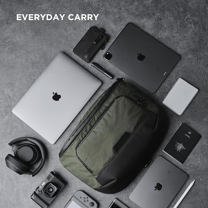 ALPAKA Bravo Sling Max, 8L RFID-Blocking Sling Laptop Bag for Men with Maglockz Buckle, Lockable Zips & External USB Port